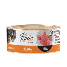 Felicia Tahılsız Kısır Biftekli Fileto Yaş Kedi Maması 85 GR