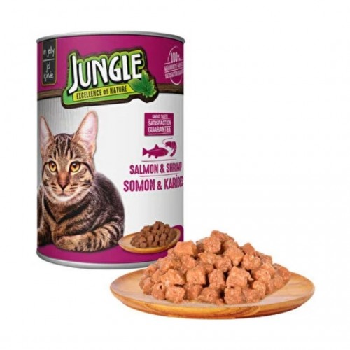 Jungle Kedi Somonlu & Karidesli Konserve 415 GR