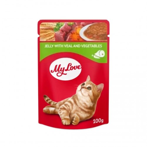 My Love Jöleli Dana Etli Ve Sebzeli Yetişkin Kedi Pouch Mama 100 GR