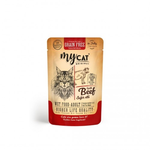 Mycat Sığır Etli Pouch Kedi Maması 85 GR