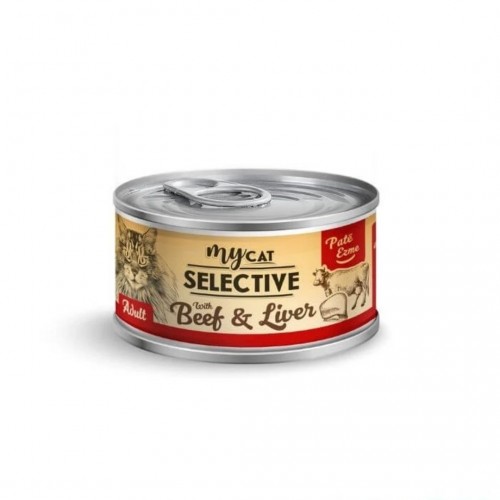 Mycat Sığır ve Ciğer Etli Pate Seçici Kediler İçin Konserve 80 GR