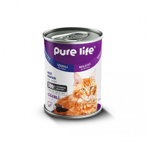 Pure Life Yetişkin Kedi Ciğerli Etli Konserve Mama