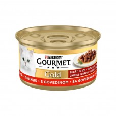 Purina Gourmet Gold Sığır Eti Parçalı Soslu Yaş Kedi Maması 85 GR