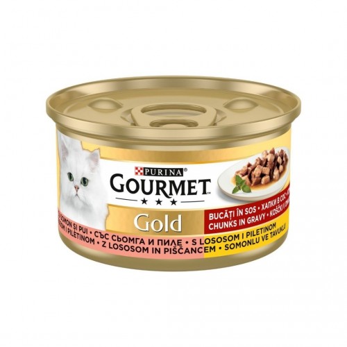 Purina Gourmet Somon ve Tavuk Parçalı Soslu Yaş Kedi Maması 85 GR