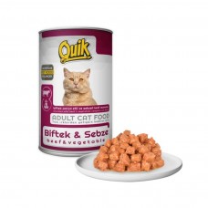 Quik Kedi Biftek-Sebze Konserve Mama 415 GR