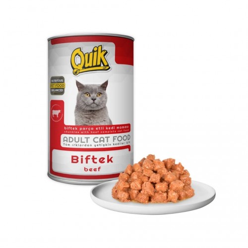 Quik Kedi Biftekli Konserve Mama 415 GR