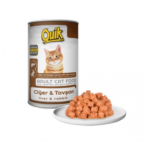 Quik Kedi Ciğer-Tavşan Konserve Mama 415 GR