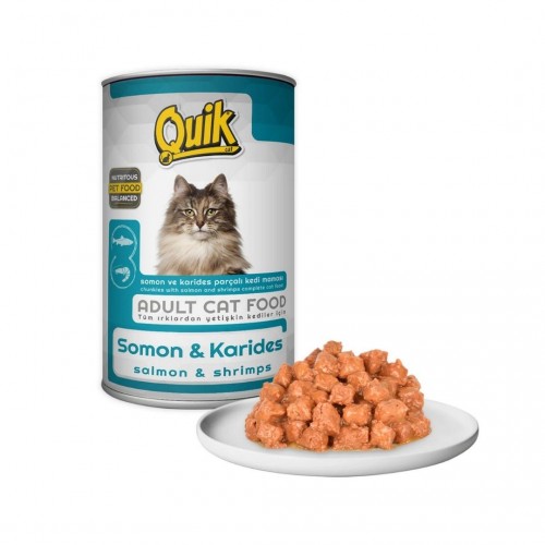 Quik Kedi Somon-Karides Konserve Mama 415 GR.