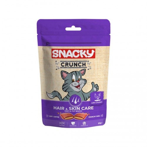 Snacky Crunch Hair-Skin Tavuklu Kedi Ödül Maması