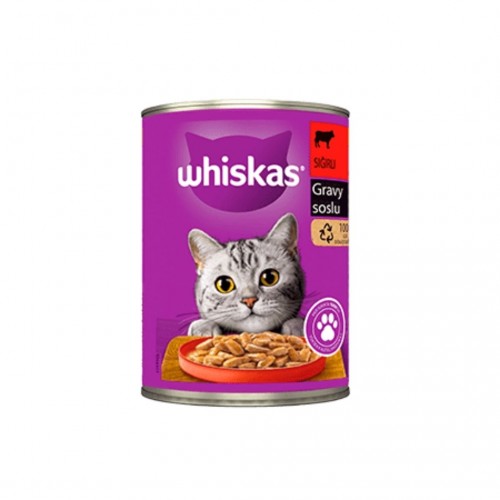 Whiskas Sığırlı ve Gravy Soslu Konserve Mama