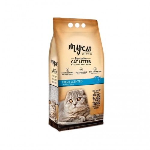 Mycat Bentonit Ferahlatıcı Kokulu Kedi Kumu (İnce Tane) 10 LT