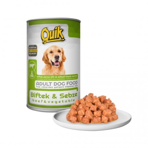 Quik Köpek Biftek-Sebze Konserve Mama 415 GR.