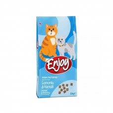 Enjoy Somonlu ve Hamsili Yetişkin Kedi Maması 10 KG